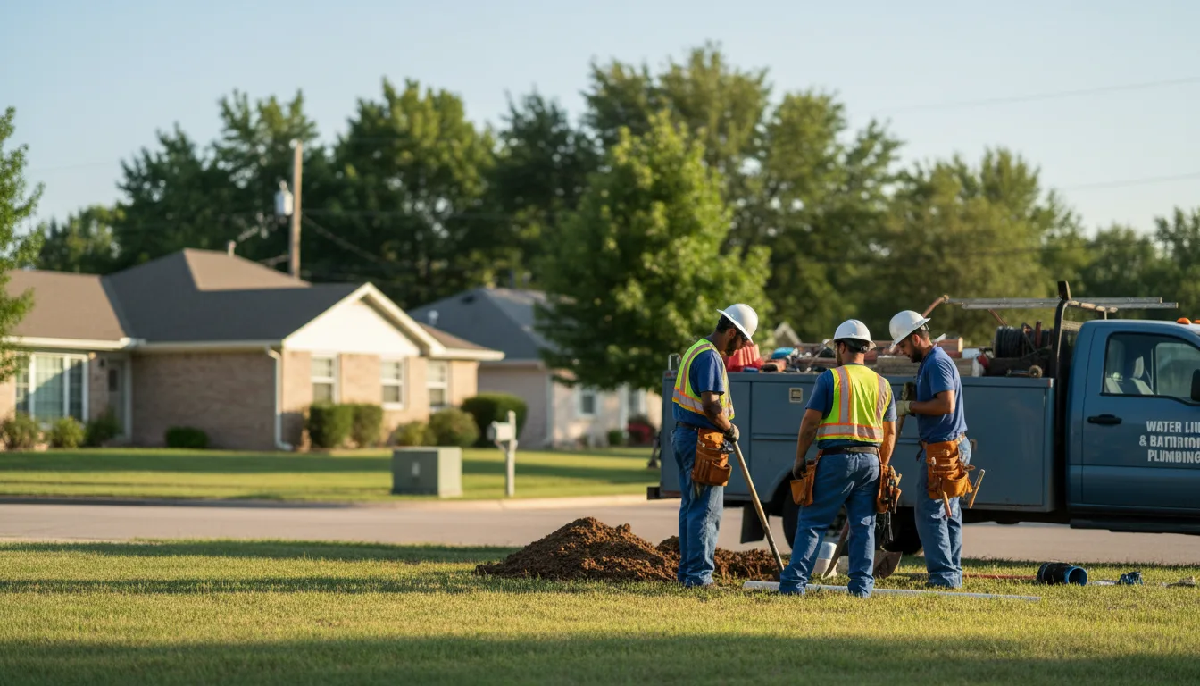 Residential water line and bathroom plumbing service in Burgoon, OH